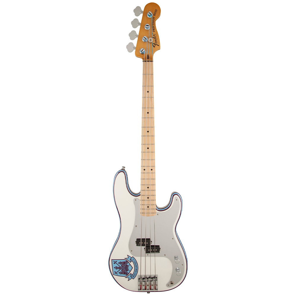 Fender Steve Harris Precision Bass Akçaağaç Klavye Olympic White Chrome PG Bas Gitar